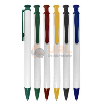Brinde personalizado caneta plástica 42 URL PUBLICIDADE