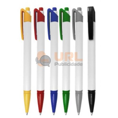 Brinde personalizado caneta plástica 48 URL PUBLICIDADE