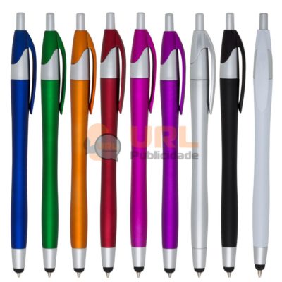 Brinde personalizado caneta plástica 22 URL PUBLICIDADE