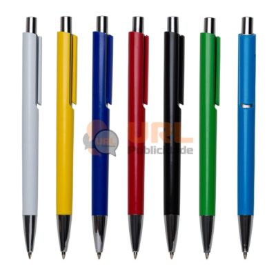 Brinde personalizado caneta plástica 24B URL PUBLICIDADE
